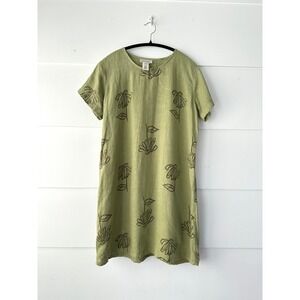 Freeport Studio linen dress MP‎ petite pullover green floral